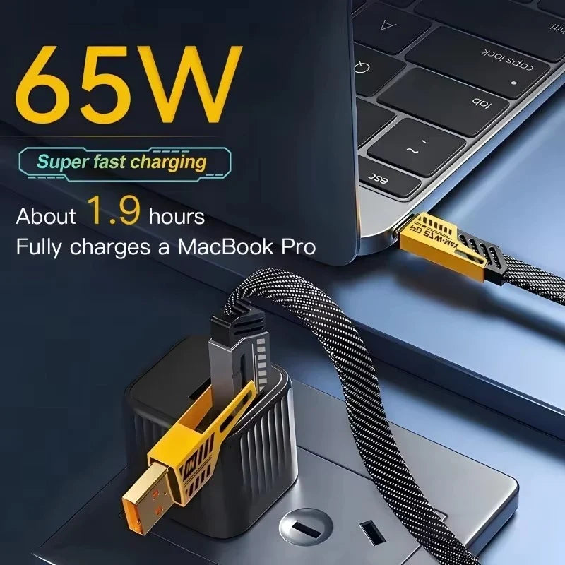 Câble Multi-USB 4-en-1 avec Porte-Clés – Charge Rapide PD 65W