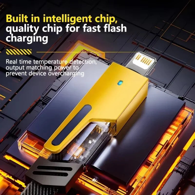 Câble Multi-USB 4-en-1 avec Porte-Clés – Charge Rapide PD 65W