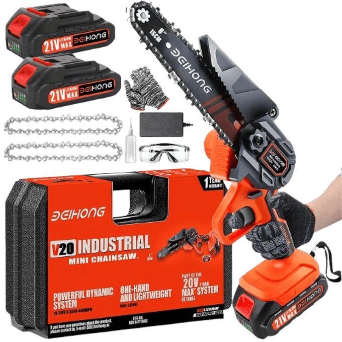 Mini-Tronçonneuse électrique sans fil avec 2 Batteries